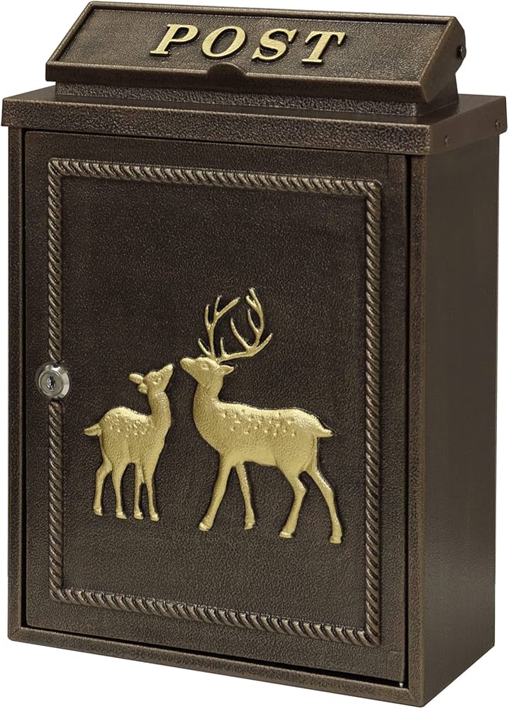 Amazon.co.jp: MOJYU 鋳物壁掛けポスト Deer ブロンズ WM-060